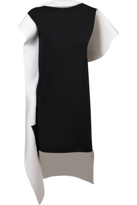 Issey Miyake Dresses for Women Issey Miyake Asymmetric White/ Black Dress
