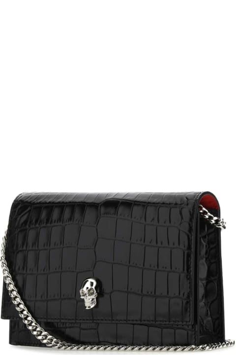 Fashion for Women Alexander McQueen Black Leather Small Skull Clutch