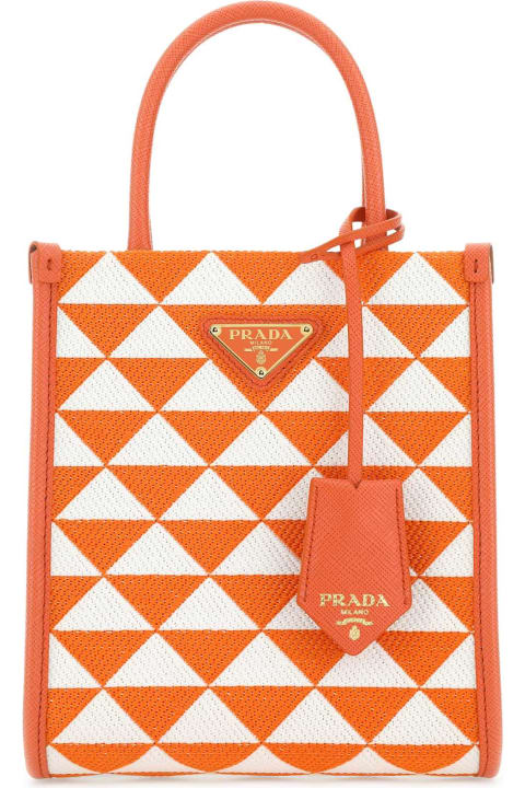 Prada for Women Prada Embroidered Fabric Micro Symbole Handbag