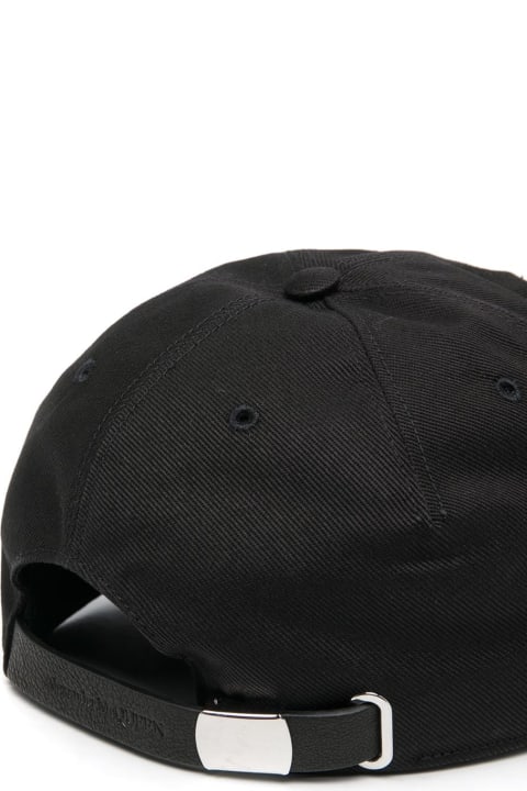 Oversize Black Jersey Hat With Logo Alexander Mcqueen Man