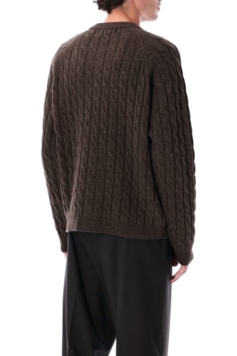 mfpen for Women mfpen Mfpen Brown Wool Cable Editor Zip Sweater