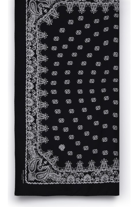 Saint Laurent Scarves for Women Saint Laurent Black Silk Foulard