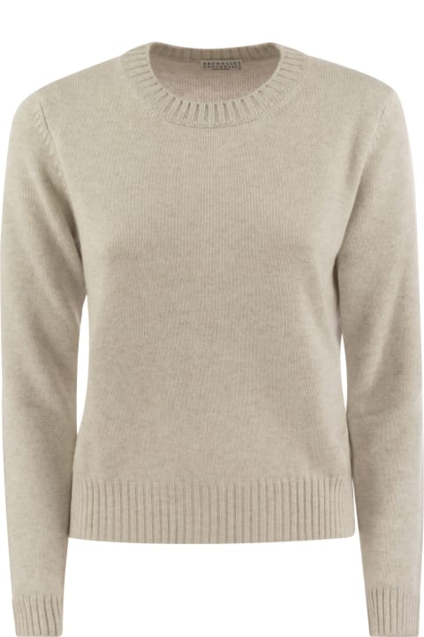 Sweaters for Women Brunello Cucinelli Cashmere Sweater With Shiny Cuff Details