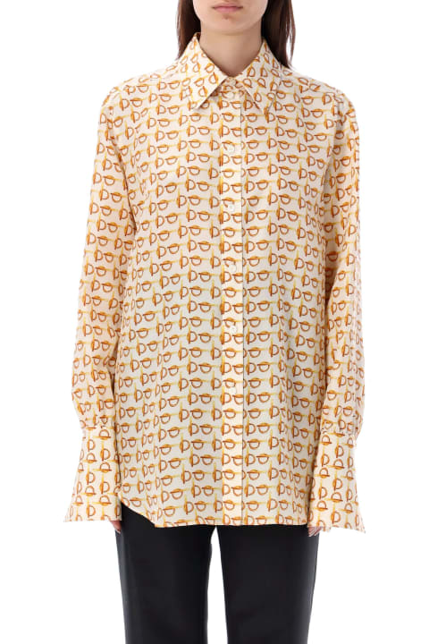 ウィメンズ新着アイテム Burberry London Patterned Silk Shirt
