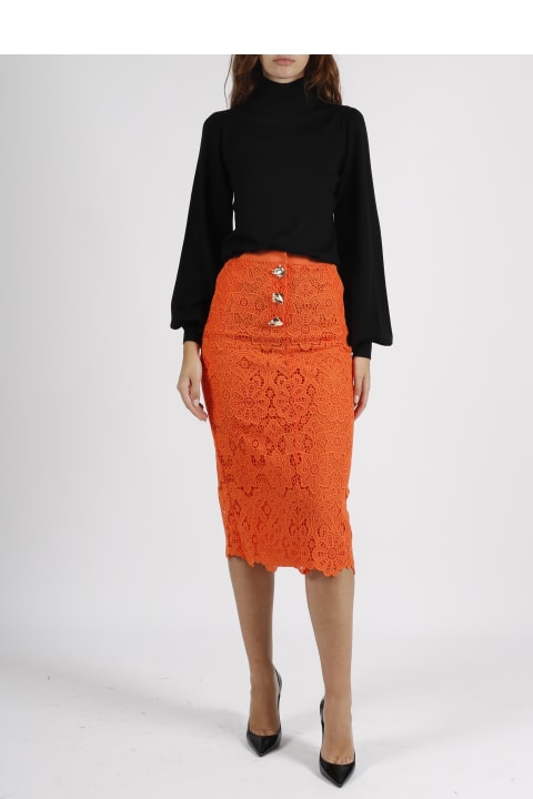 Fashion for Women self-portrait Floral Guipure Midi Skirt