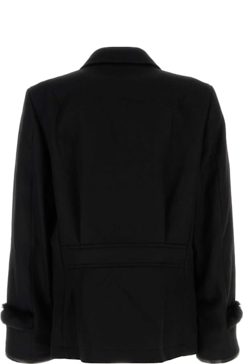 メンズ Random Identitiesのコート＆ジャケット Random Identities Black Wool Blend Coat