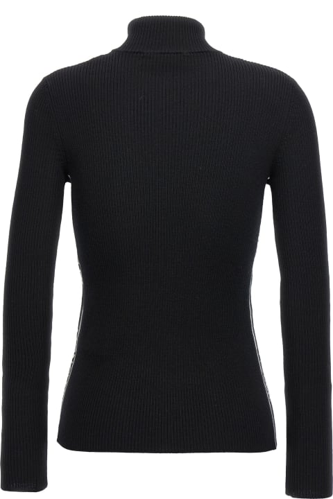 Moncler Clothing for Women Moncler Black Wool Turtleneck With Zip