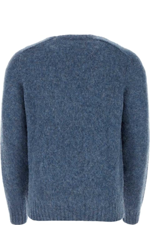 The Harmony Sweaters for Men The Harmony Melange Blue Wool Shaggy Sweater
