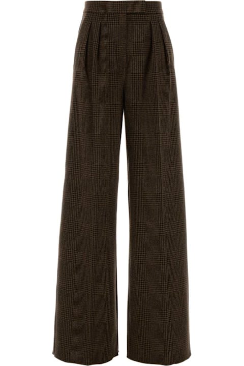 Max Mara Embroidered Cotton Blend Ponza Wide-leg Pant