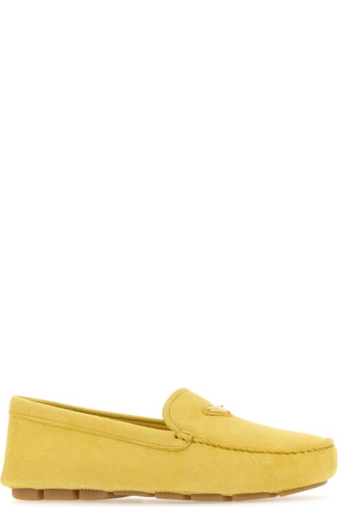 Prada Sale for Women Prada Yellow Suede Loafers