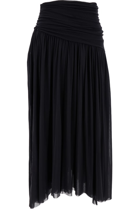 Skirts for Women Philosophy di Lorenzo Serafini Black Longuette Pleated Skirt In Polyamide Jersey Woman