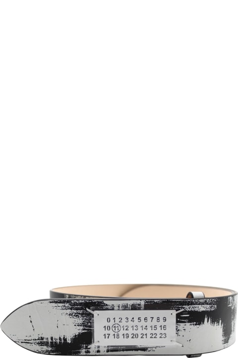 Belts for Women Maison Margiela Signature Tag Belt In Painted Leather