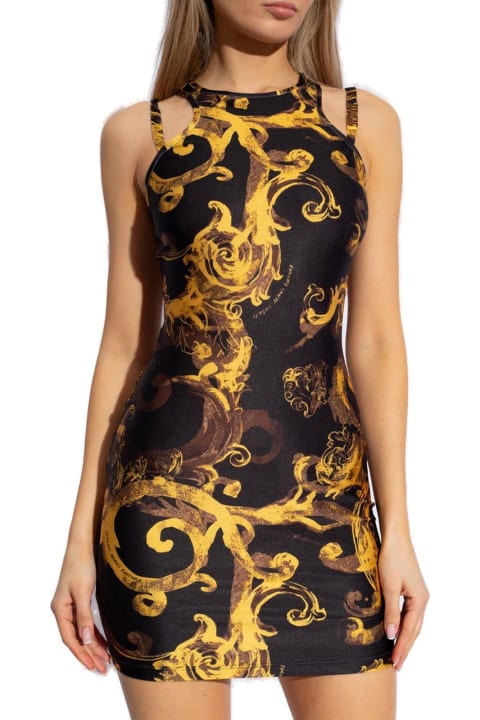 Fashion for Women Versace Jeans Couture Watercolour Couture-printed Sleeveless Midi Dress Versace Jeans Couture