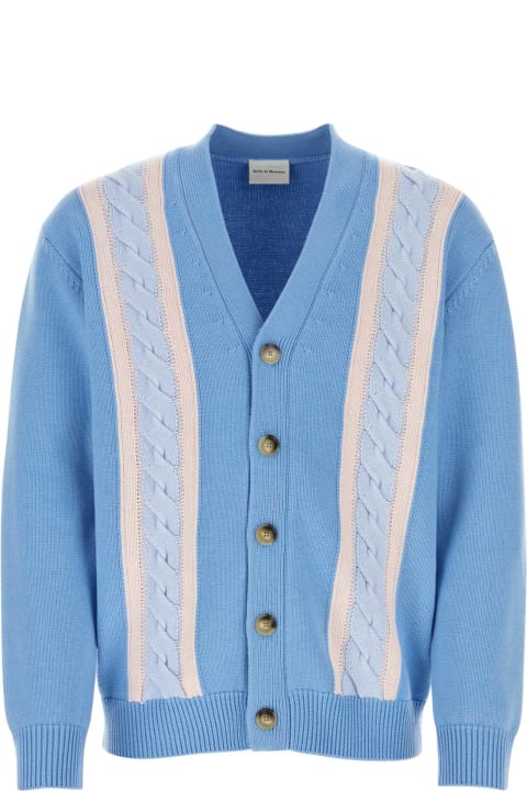 Drôle de Monsieur Sweaters for Men Drôle de Monsieur Light Blue Cotton Cardigan