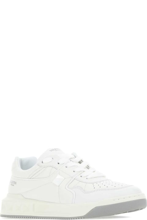 Shoes for Men Valentino Garavani White Nappa Leather One Stud Sneakers