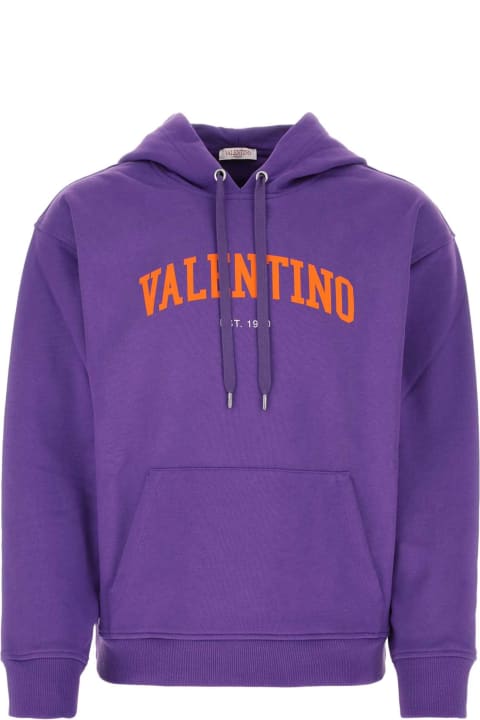 Valentino Garavani Men Valentino Garavani Purple Cotton Sweatshirt