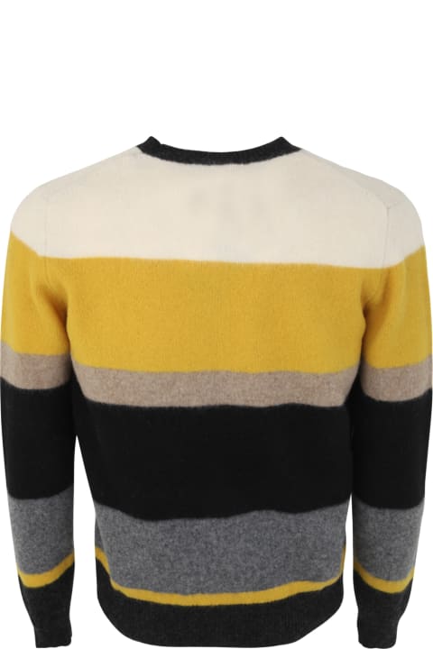 Fashion for Men Drumohr Color Block Long Sleeve Crew Neck Sweater