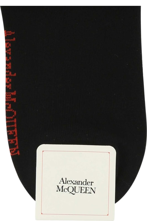 Alexander McQueen Underwear & Nightwear for Women Alexander McQueen Black Stretch Cotton Blend Socks