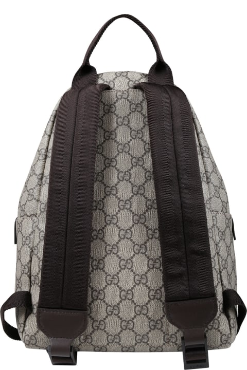 Gucci for Kids Gucci Brown Backpack For Kids With Gg Motif