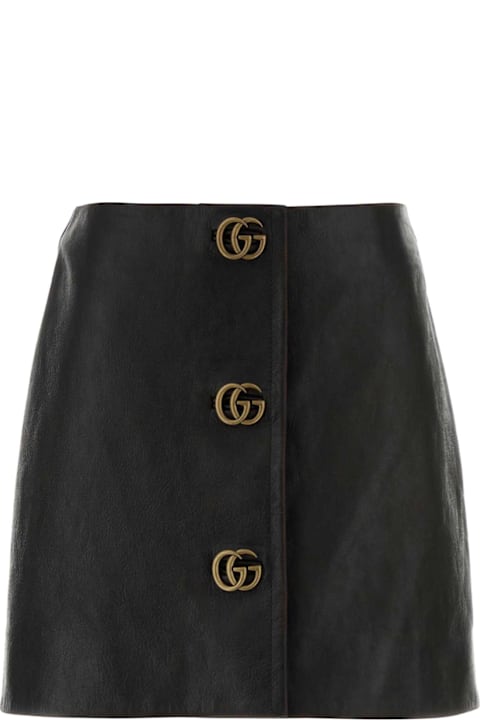 Homeware Gucci Black Leather Mini Skirt