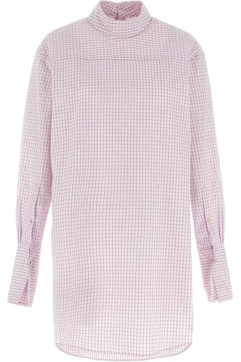Homeware Dries Van Noten Grid Mock-neck Long-sleeve Shirt