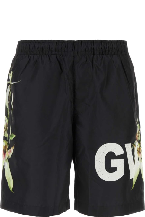 メンズ 水着 Givenchy Black Polyester Swimming Shorts