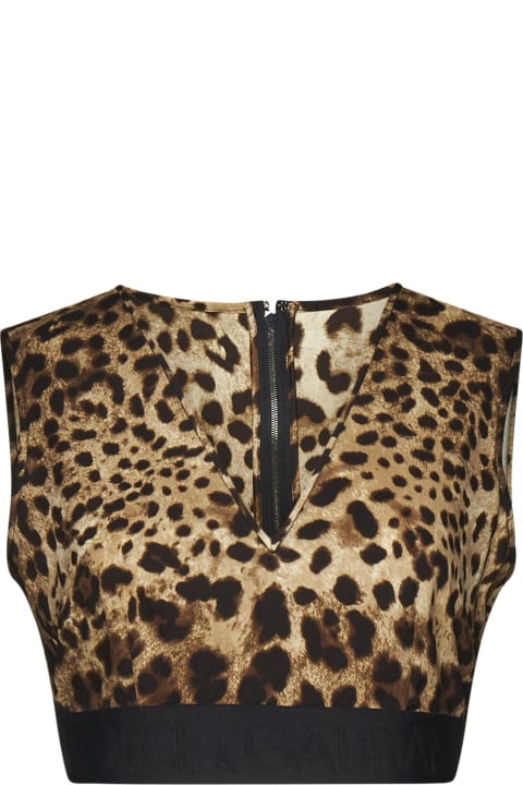 Dolce & Gabbana Topwear for Women Dolce & Gabbana Leopard Printed Sleeveless Top