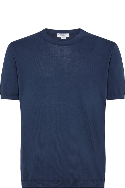 メンズ Seventyのトップス Seventy Blue Men's Crew-neck T-shirt