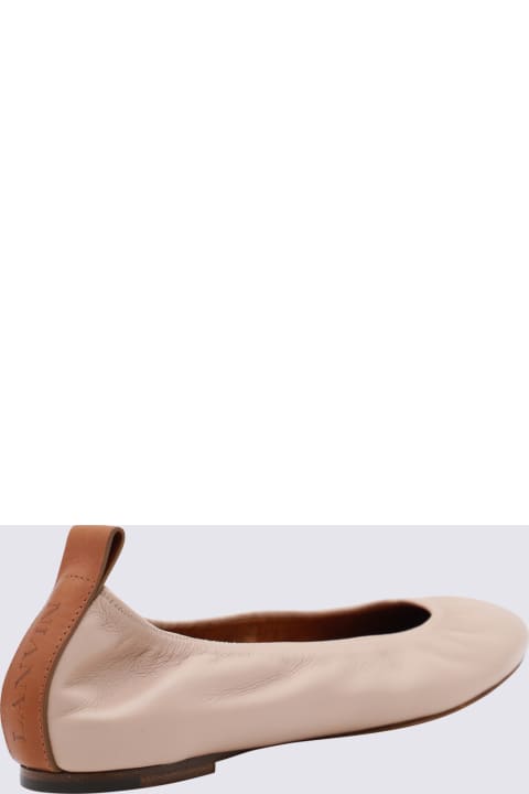 Lanvin Shoes for Women Lanvin Dark Beige Leather Ballerina Flats