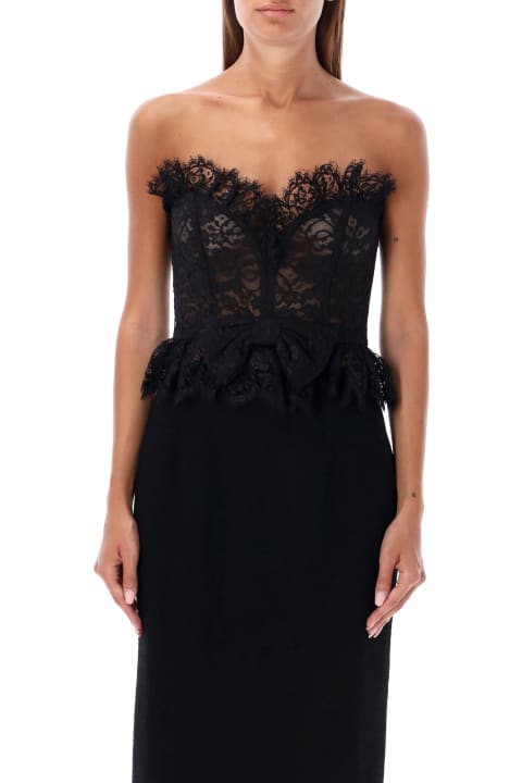 Alessandra Rich Topwear for Women Alessandra Rich Bow Lace Bustier Top