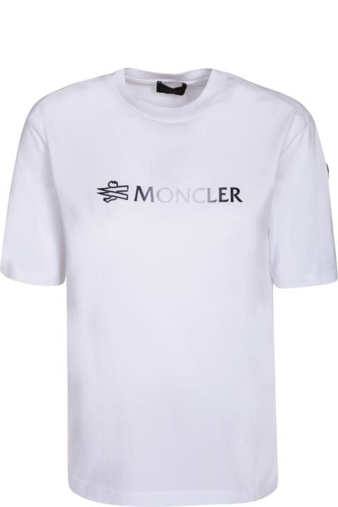 Moncler Sale for Women Moncler Logo Print T-shirt White