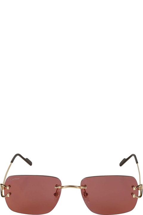 ウィメンズ Cartier Eyewearのアイウェア Cartier Eyewear Rectangular Sunglasses Sunglasses