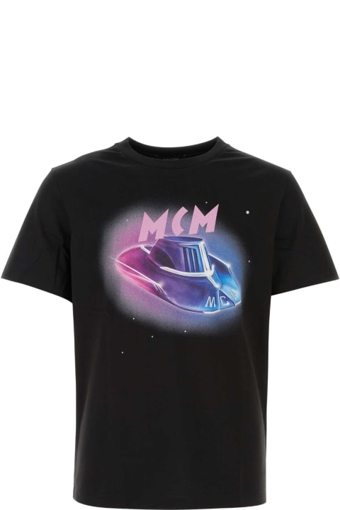 ウィメンズ MCMのトップス MCM Black Cotton T-shirt
