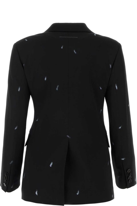 ウィメンズ新着アイテム MM6 Maison Margiela Black Stretch Polyester Blend Blazer