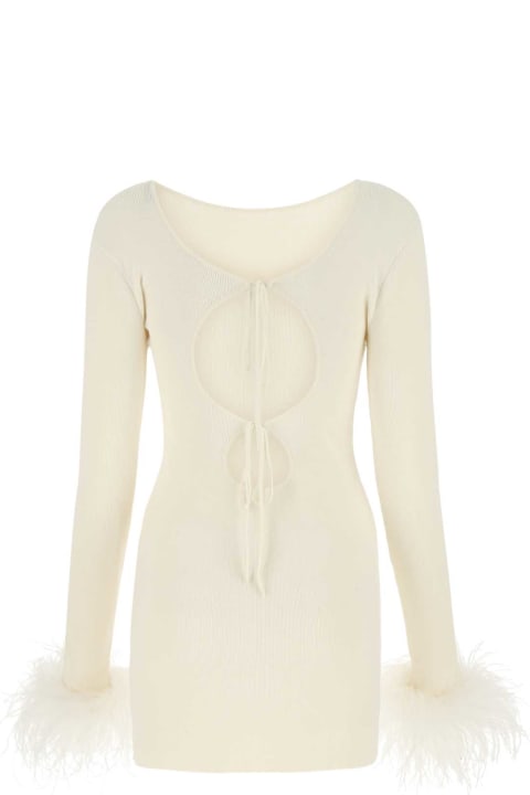 Magda Butrym Sweaters for Women Magda Butrym Ivory Stretch Cotton Blend Mini Dress