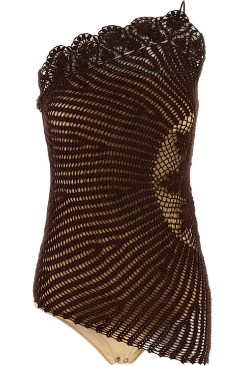 Magda Butrym for Kids Magda Butrym Brown Crochet Top