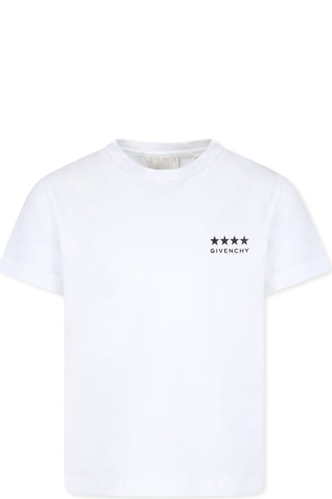 Fashion for Boys Givenchy White T-shirt For Boy With Logo And Star