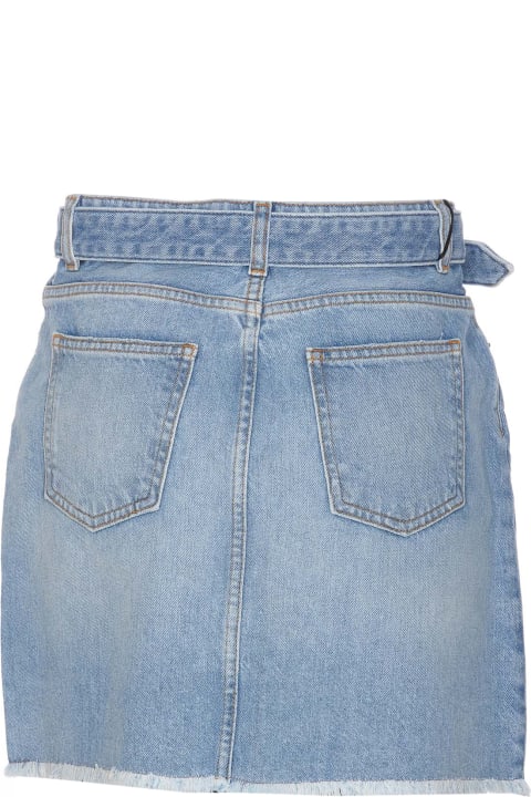 Clothing Sale for Women TwinSet Denim Mini Skirt With Oval T Belt TwinSet