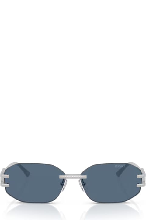 Versace Eyewear for Kids Versace Eyewear Versace 0ve2274 Damier Plaque 100080 Argento Sunglasses