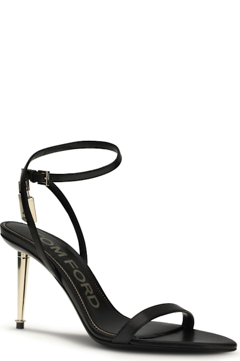 Tom Ford Shiny Leather Padlock Pointy Naked Sandal