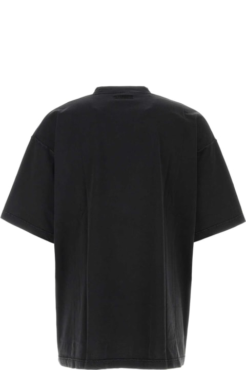 VETEMENTS Topwear for Men VETEMENTS Black Cotton Oversize T-shirt
