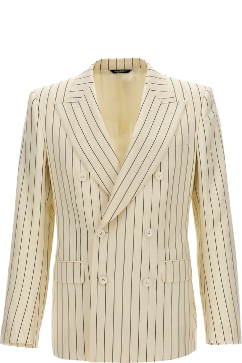 メンズ Dolce & Gabbanaのコート＆ジャケット Dolce & Gabbana Double Breasted Striped Blazer
