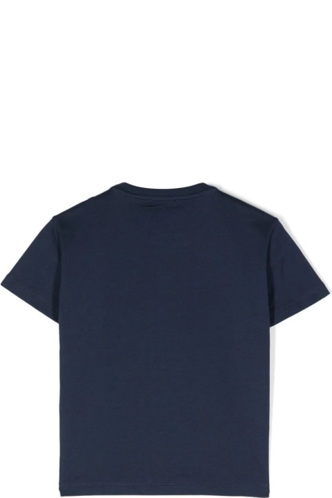 Topwear for Boys Dondup Navy Blue T-shirt With Tonal Logo