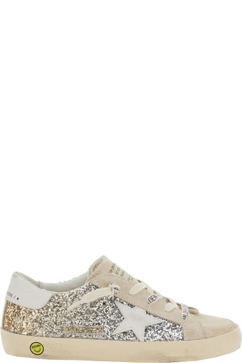 Golden Goose Shoes for Girls Golden Goose Old School Leather Upper With Prints Suede Star Laminated Heel