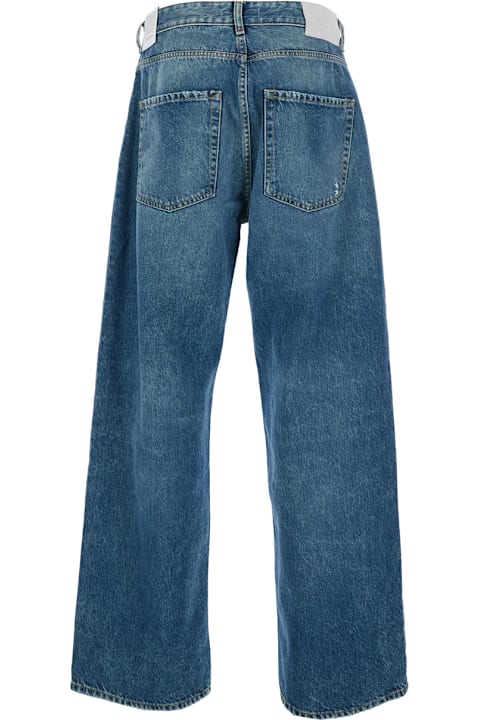 インテリア Icon Denim 'will' Light-blue 5-pocket Jeans With Logo Patch In Cotton Denim Man