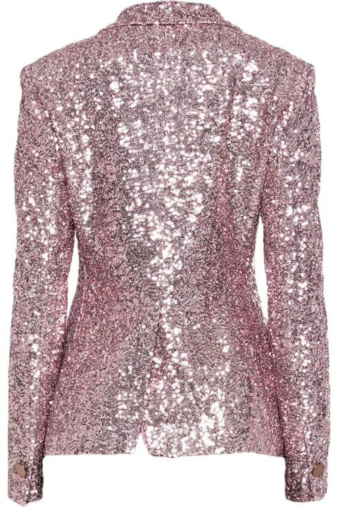 Tagliatore Coats & Jackets for Women Tagliatore Pink Sequin Design Blazer