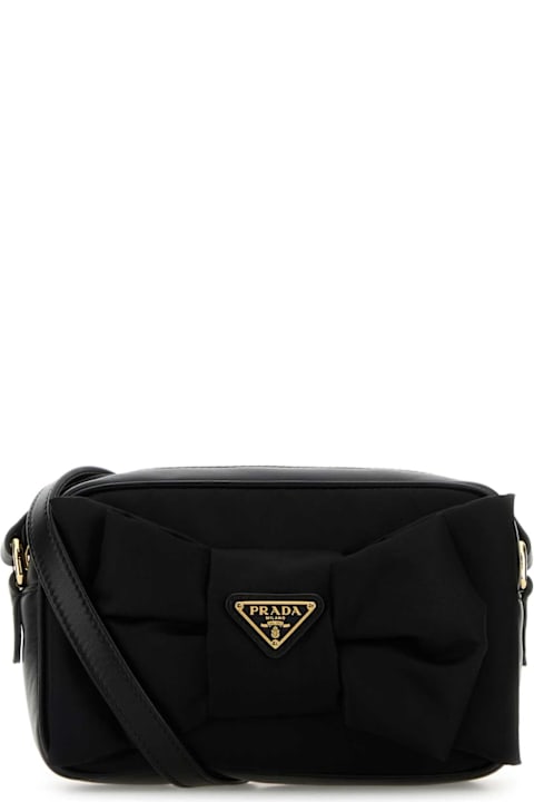 Prada Black Re-nylon And Nappa Leather Mini Crossbody Bag