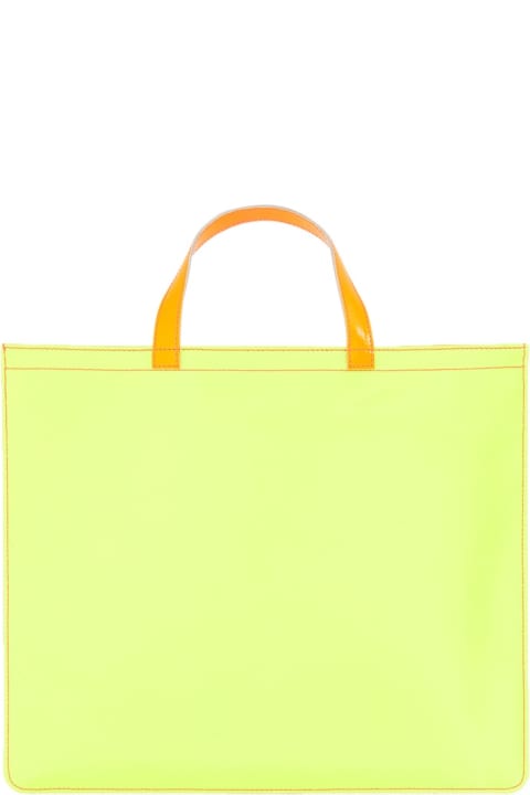 メンズ トートバッグ Comme des Garçons Wallet Super Fluo Leather Tote Bag