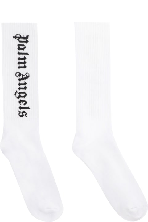 Underwear for Men Palm Angels White Socks With Logo
