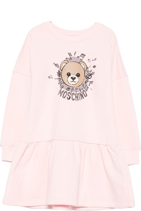 Homeware Moschino Moschino Kids Gruffled Dress With Teddy Bear Print